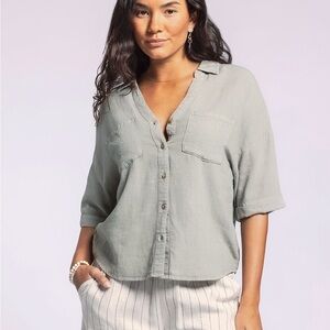 Thread and Supply Casual Button-Up Shirt - Gray
